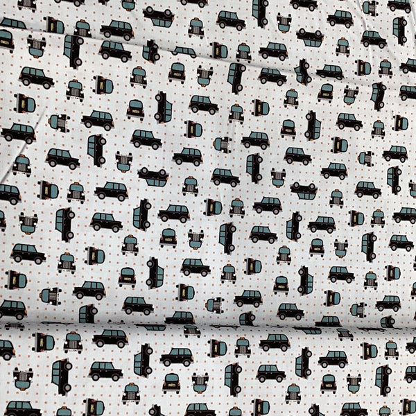 City Nights D# A292.2 Blue Cars | Lewis & Irene - 1/2 metre