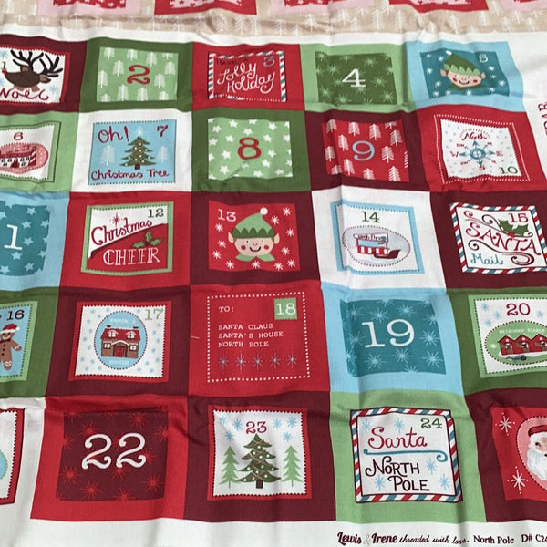 XP062 North Pole Christmas Advent Panel | Lewis & Irene - 1/2 metre
