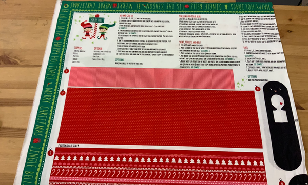 XP032 Make Your own Elf on the shelf boy & Girl Teddy Christmas Panel from Moda