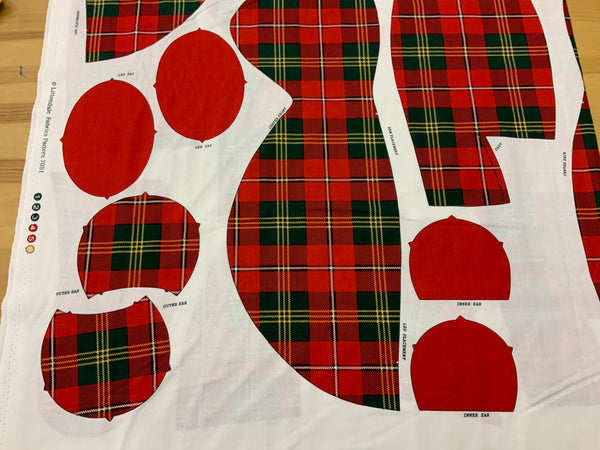XP033 Make Your own Tartan Teddy Bear Christmas Panel