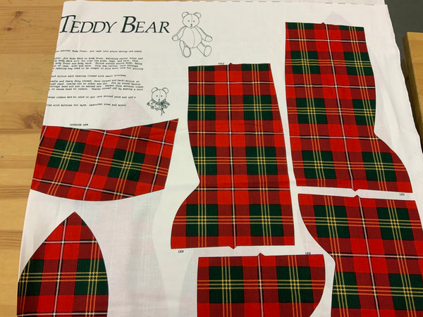 XP033 Make Your own Tartan Teddy Bear Christmas Panel