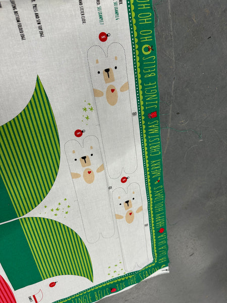 XP032 Make Your own Elf on the shelf boy & Girl Teddy Christmas Panel from Moda