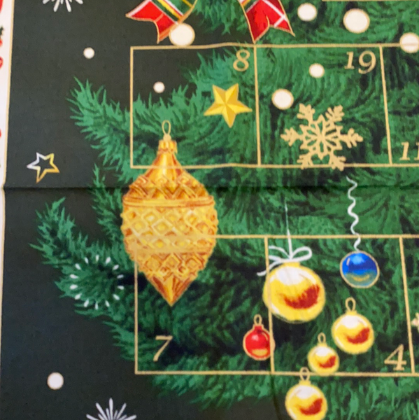 XP012 Christmas advent Panel Red green metallic from Fabri-Quilt