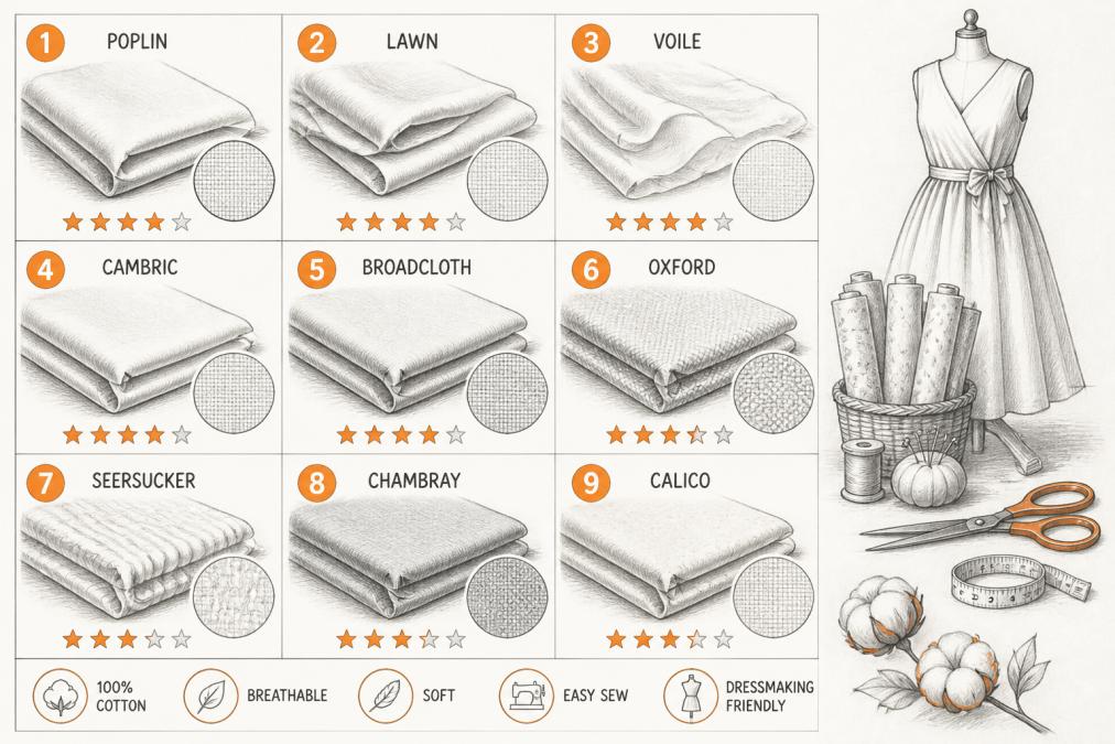 Best Cotton Fabric for Dressmaking: 9 Top Picks for 2026