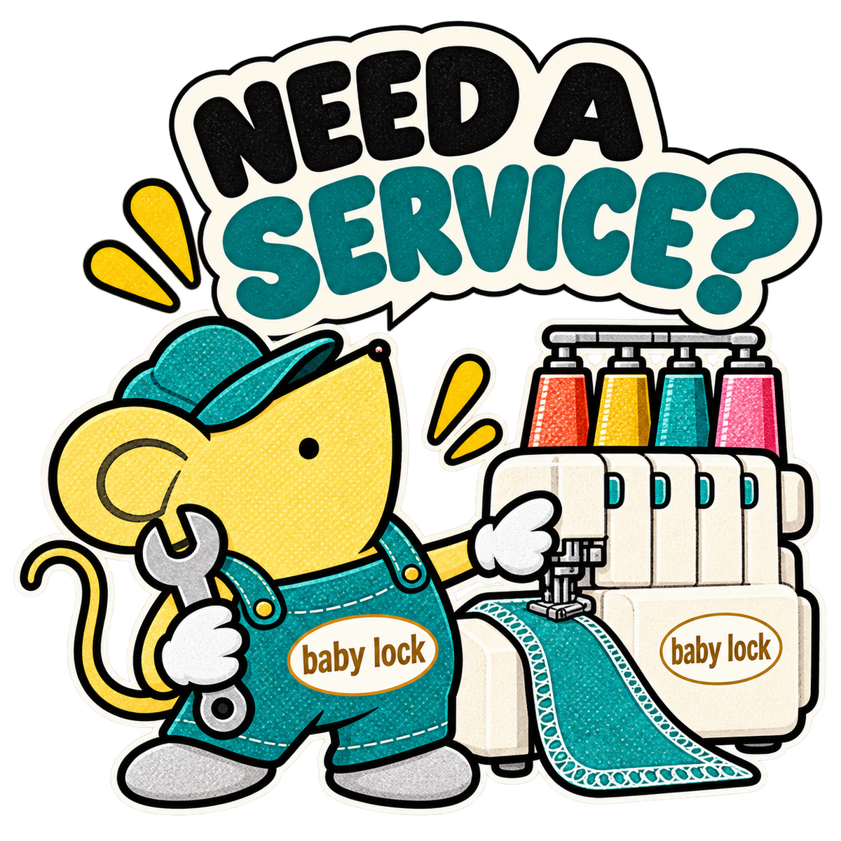 Where Can I Get a Baby Lock Overlocker Serviced? — Fabric Mouse retro baby lock sticker