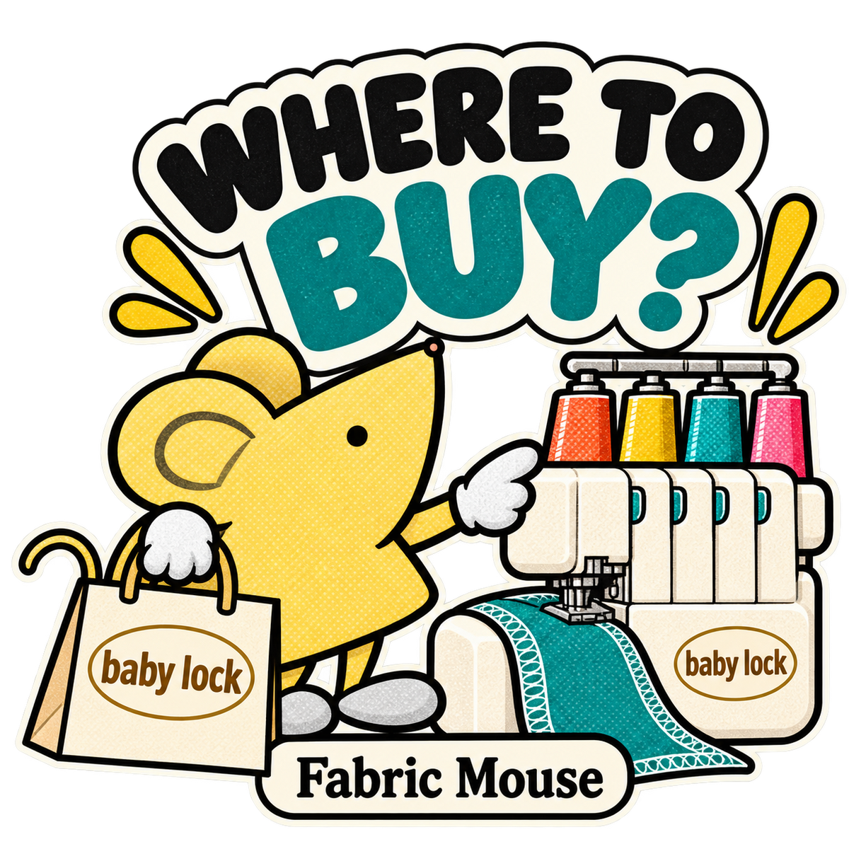 Where Can I Buy a Baby Lock Overlocker or Coverstitch Machine in the UK? — Fabric Mouse retro baby lock sticker