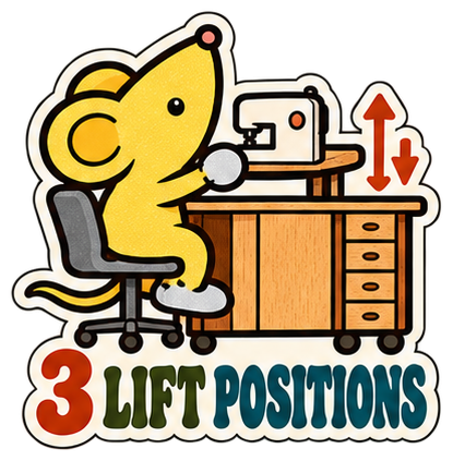 How Does a Three-Position Sewing Cabinet Lift Work? — Fabric Mouse retro sewing cabinet sticker