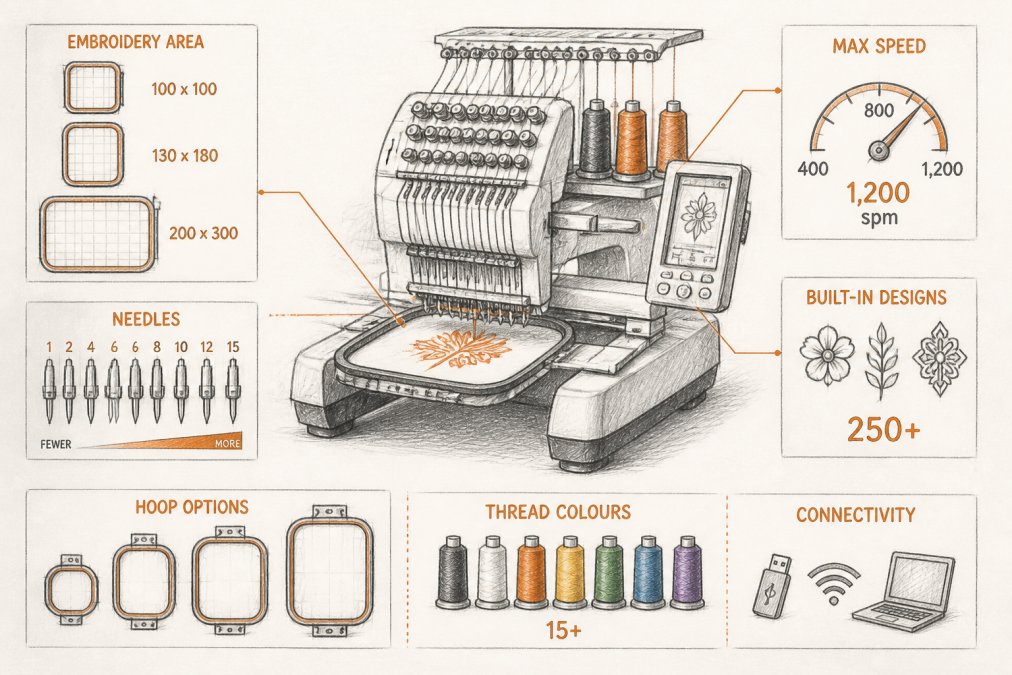 How to Pick Embroidery Machine Specs: 2026 Guide
