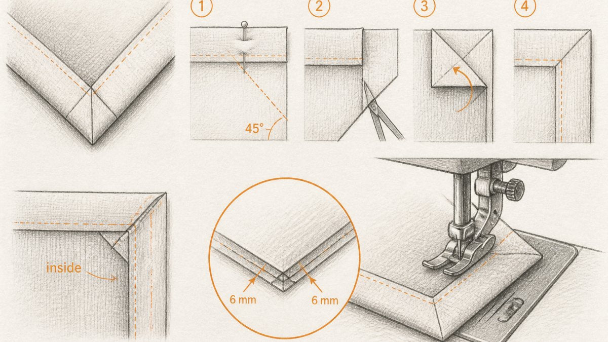 How to Sew Mitered Corners on Hems