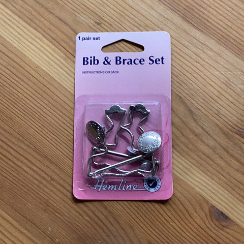 Hemline Bib And Brace Set: Nickel/Silver