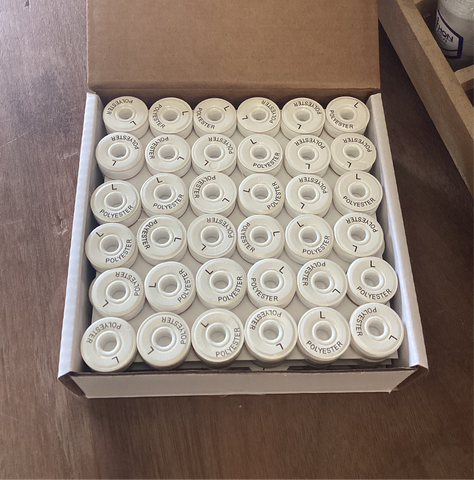 144 Pre-Wound Bobbins for PR Machines | Size L White