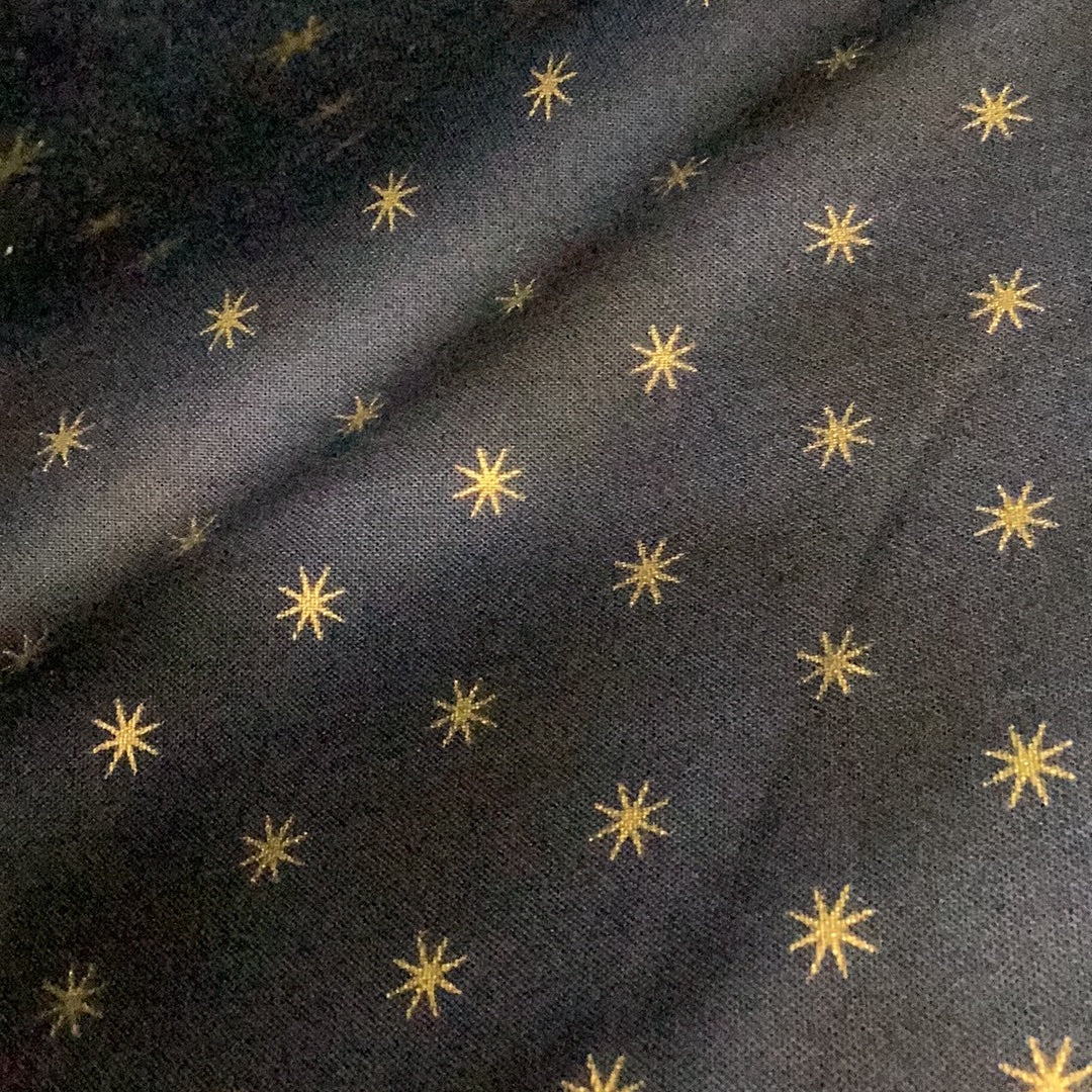Starlight -Navy with Gold Stars | stoffabrics #MS18-02 - 1/2 metre
