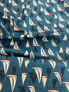 1636 Sea View Sailboats The Henley Studio | Makower UK - 1/2 metre