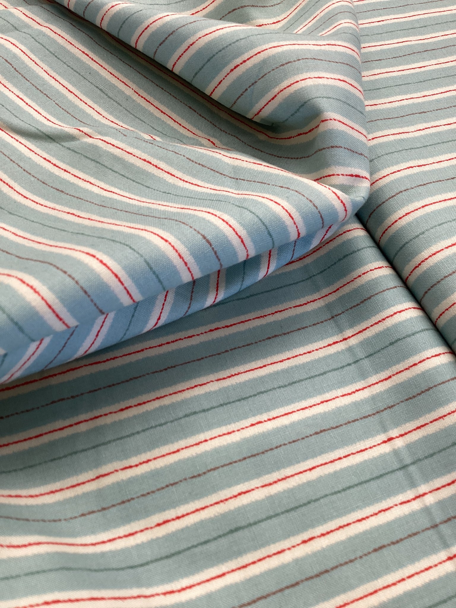 1212 Chicken & Egg Stripe The Henley Studio | Makower UK - 1/2 metre