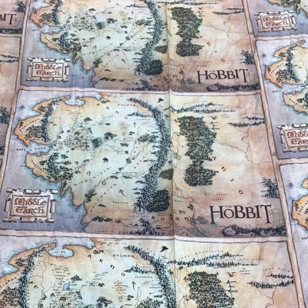 Lord of the Rings Fabric - The Hobbit Middle Earth Map LFE12