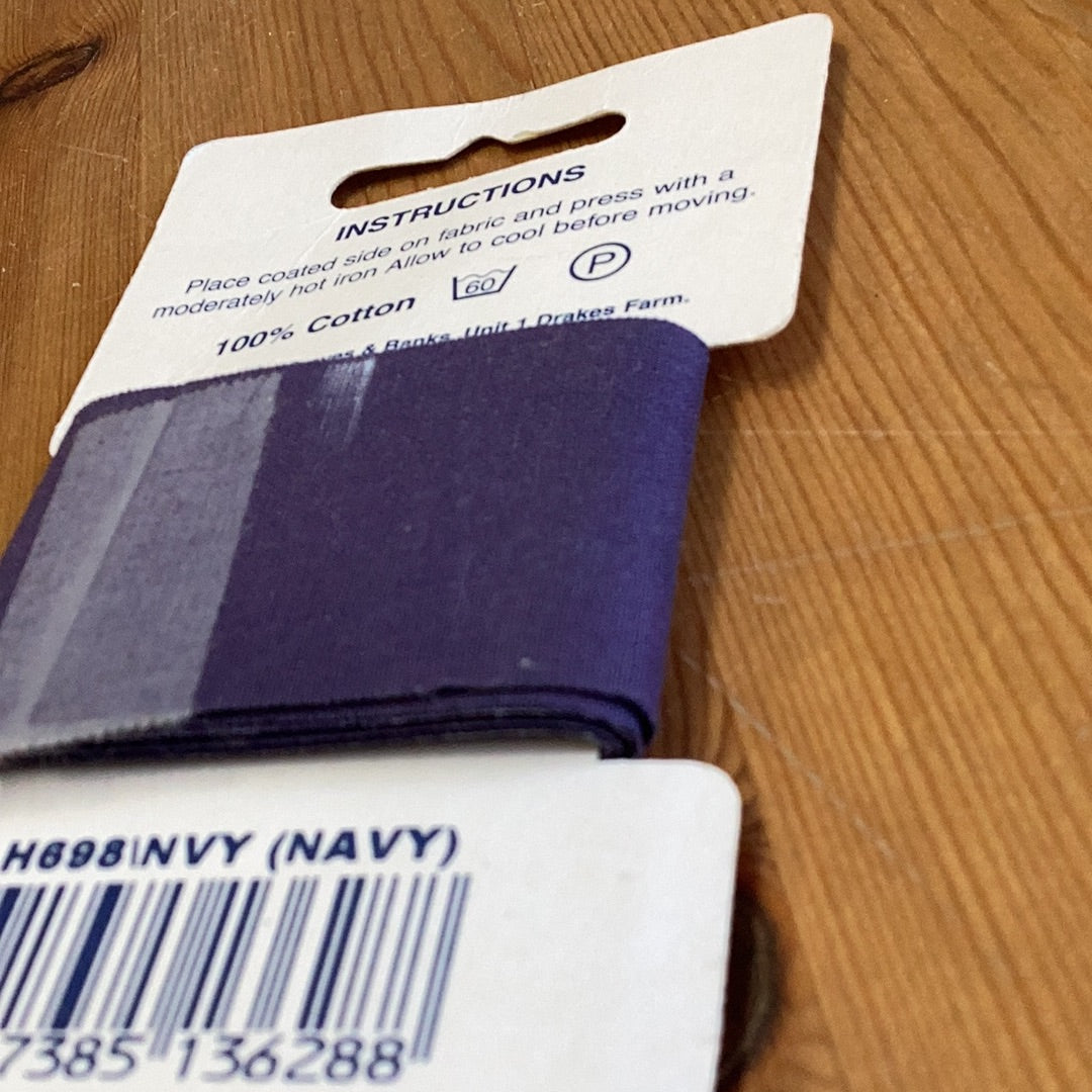 Hemline Iron-On Mending/Repair Tape 100cmx38mm: Navy
