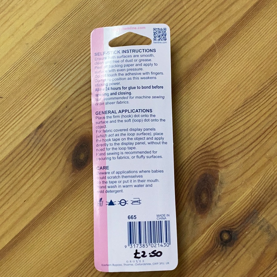 Hemline Velour Dots Self Stick: White