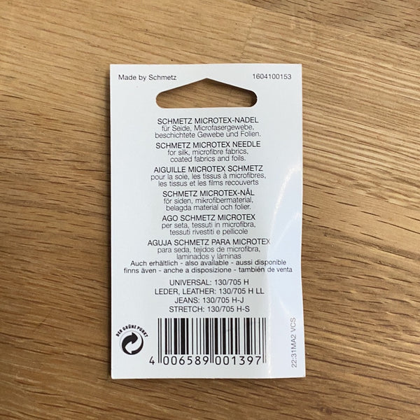 Schmetz Microtex-Nader Microtex Needle 130/705 H-M 80/12