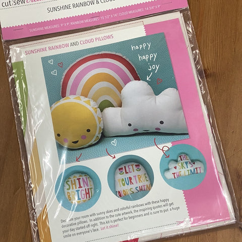 Sunshine, Rainbow & Cloud Pillow | Cut Sew Create for Moda