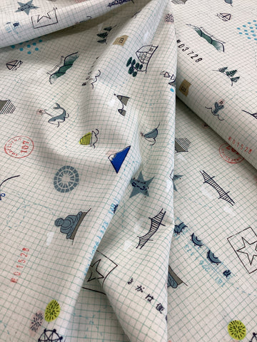 Pattern 1945 Kujira & Star by Rashida & Melody Rifle Paper Co. | Cotton + Steel - 1/2 metre