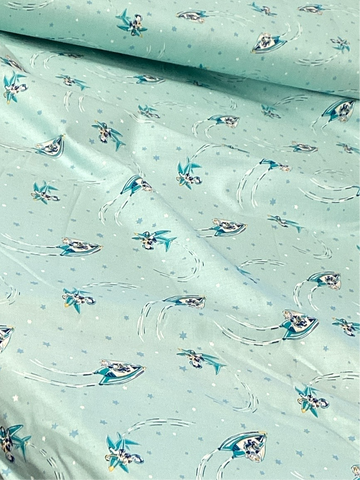 Little Green Men CX7631 AQUA | Michael Miller - 1/2 Metre