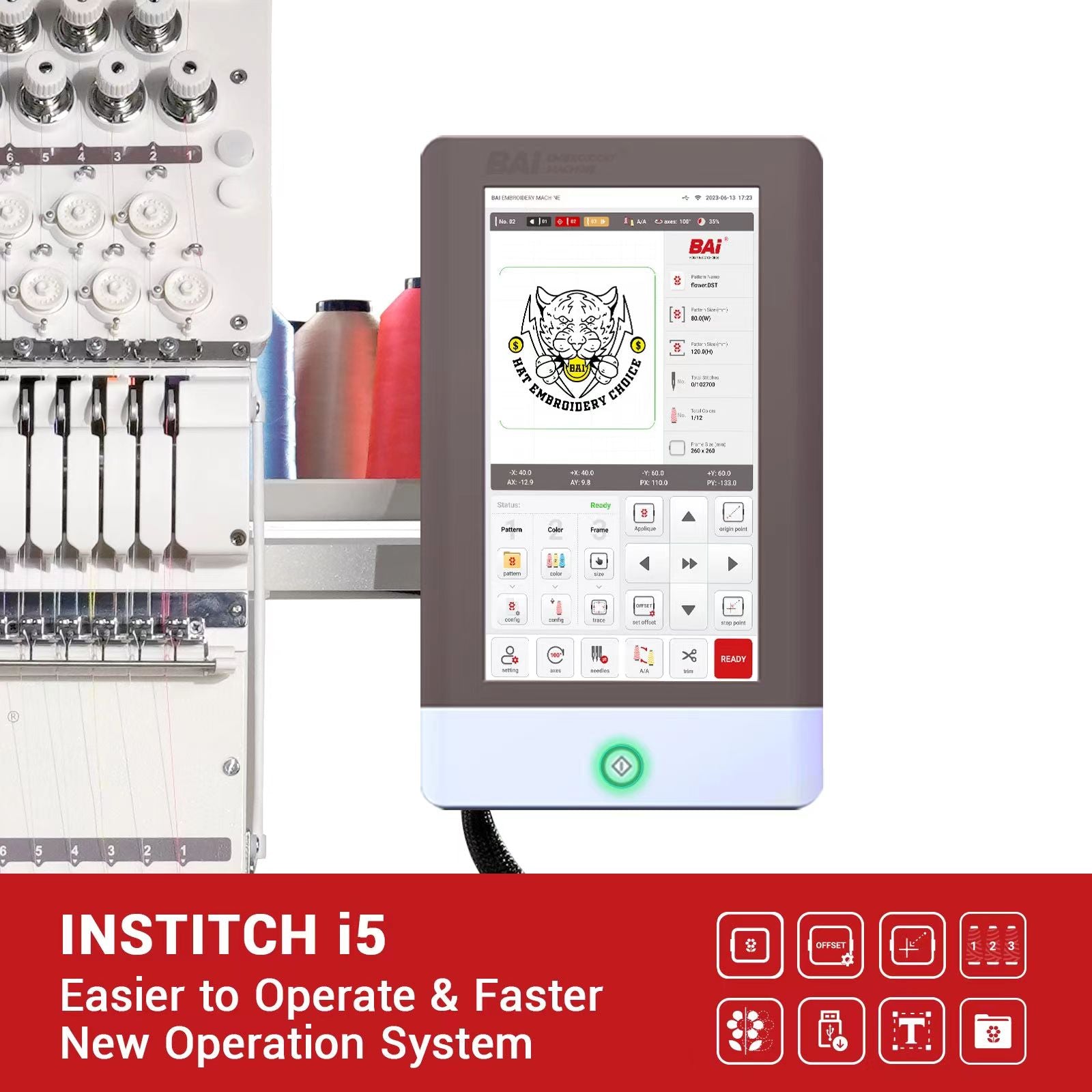 The Mirror | 15 Needle Commercial Embroidery Machine | BAi Embroidery Machines