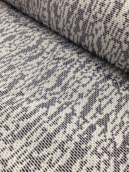 Blue and White Woven Fabric CH137 | RSTextiles - 1 Metre