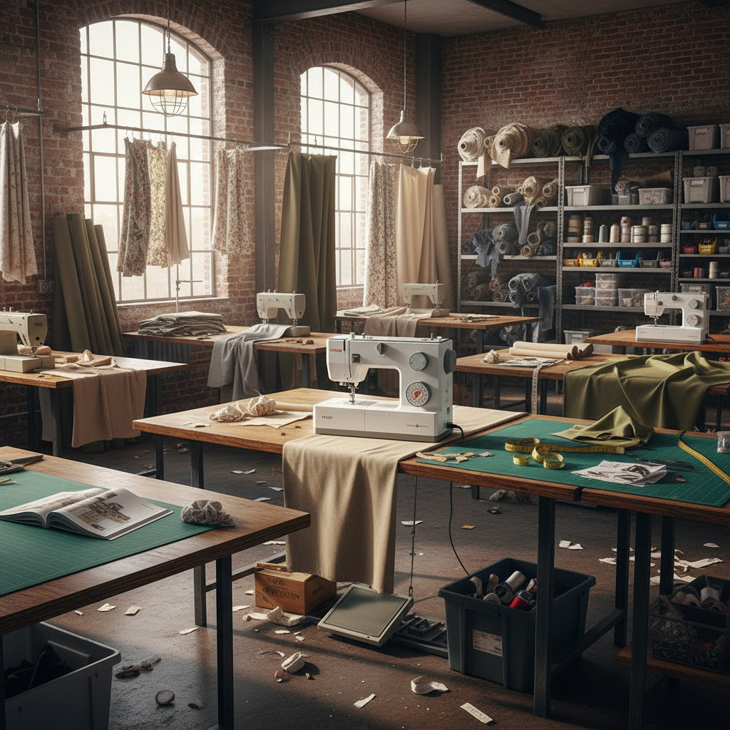 Heavy Duty sewing machine with Fabric Mouse brand name on a white background