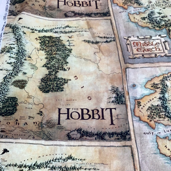 Lord of the Rings Fabric - The Hobbit Middle Earth Map LFE12