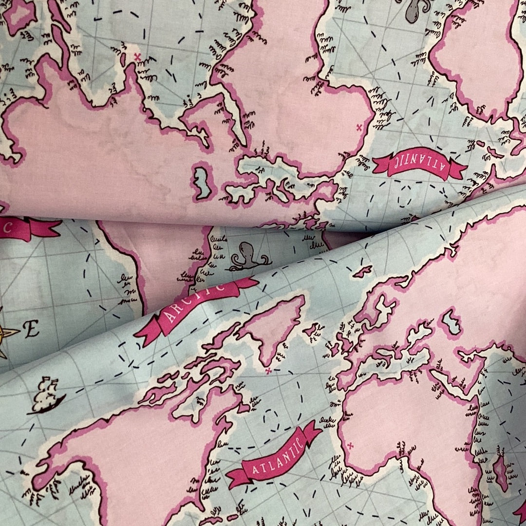 Out to Sea by Sarah Jane #DC5624 Nautical Map | Michael Miller Fabrics - 1/2 Metre