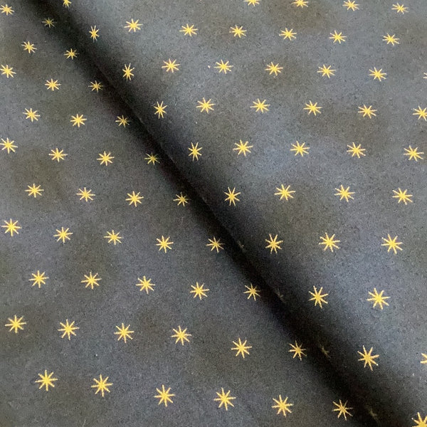 Starlight -Navy with Gold Stars | stoffabrics #MS18-02 - 1/2 metre