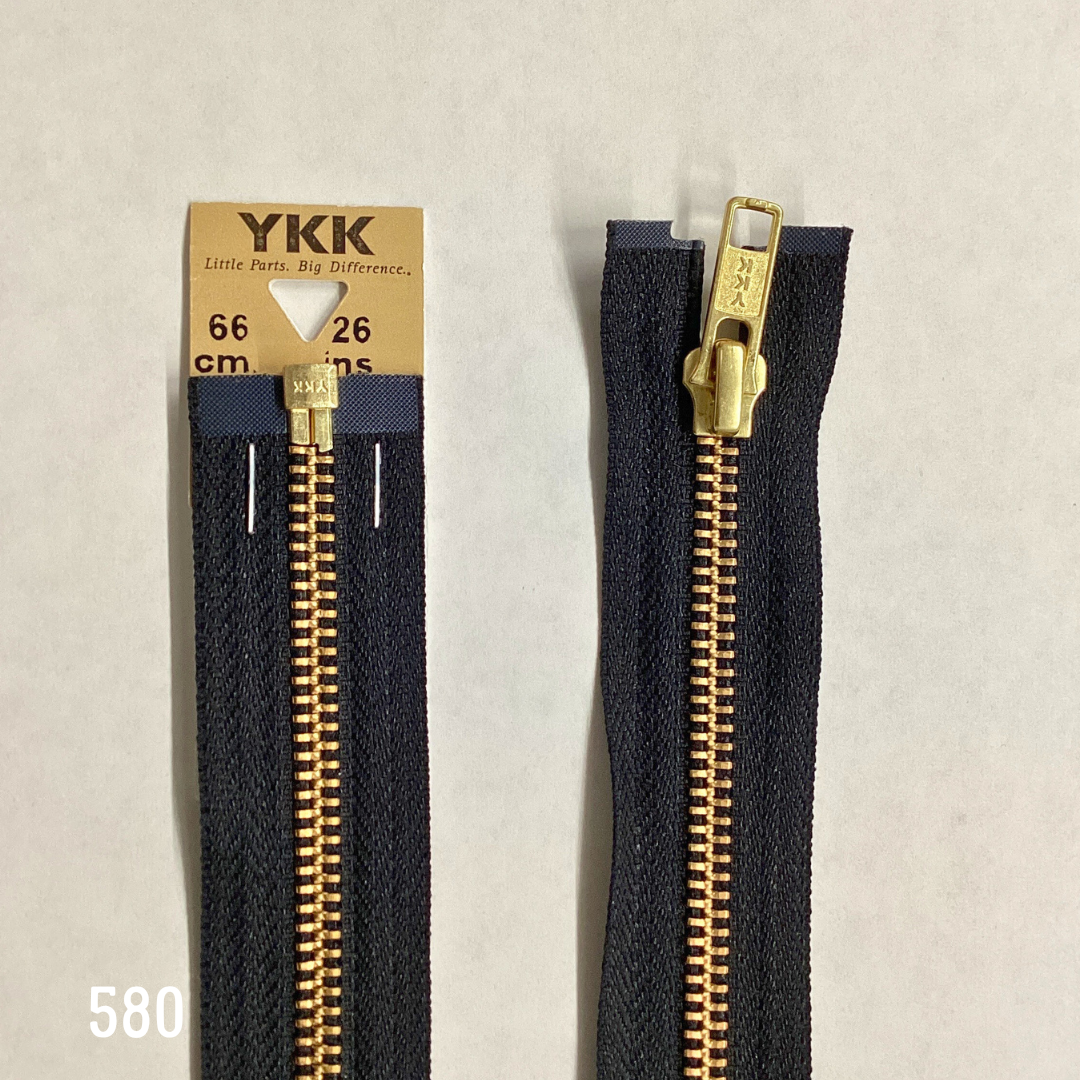 YKK Strong Metal Tooth Open End Brass Metal Zips 26inch 580