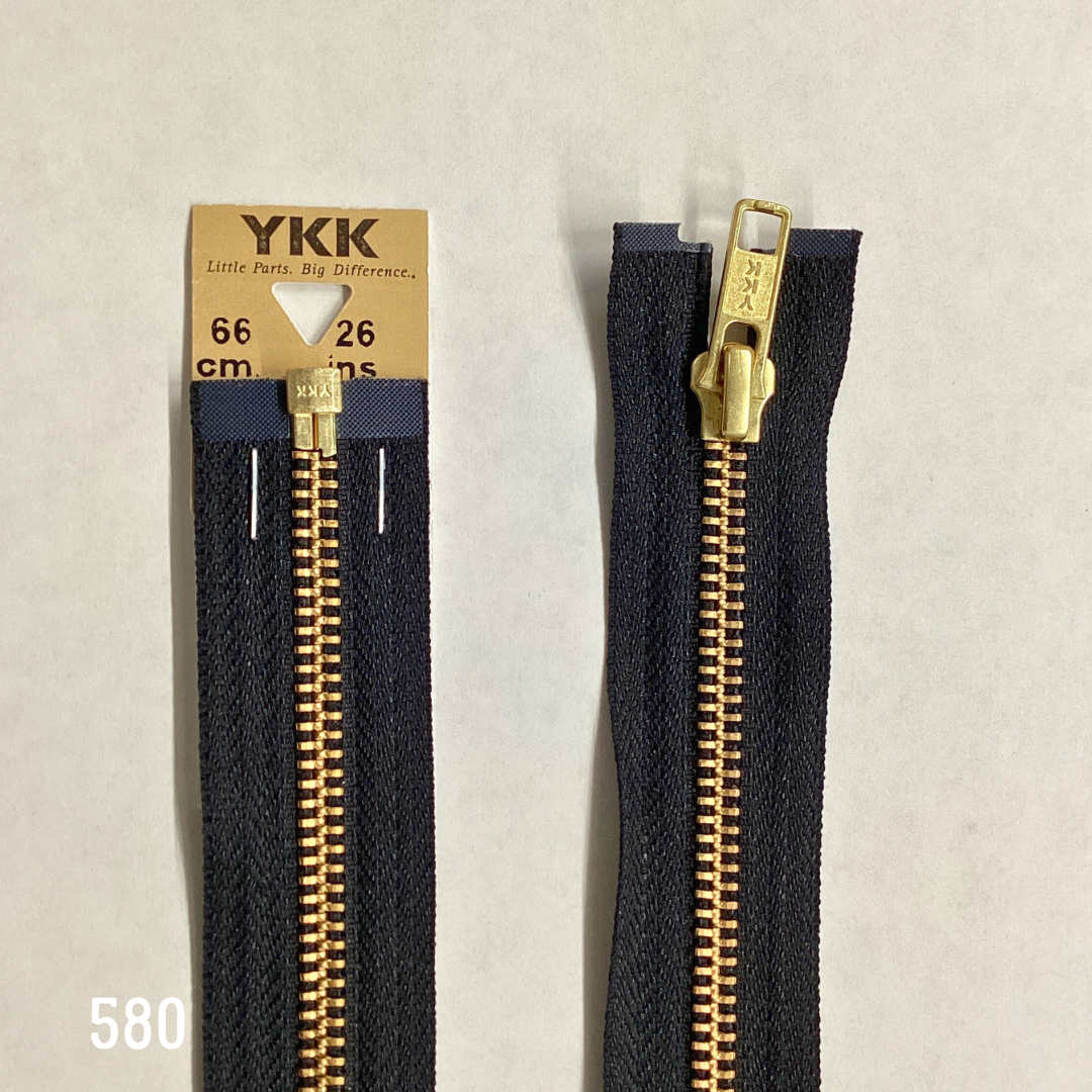 YKK Strong Metal Tooth Open End Brass Metal Zips 28inch 580