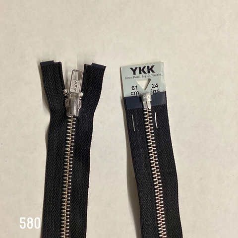 YKK Strong Metal Tooth Open End Nickel Free Metal Zips 28inch 580