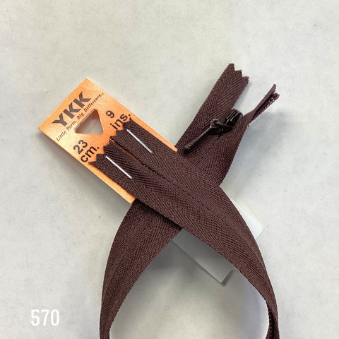 YKK Concealed / Invisible Zipper 9 inch 23 cm (570) BX4