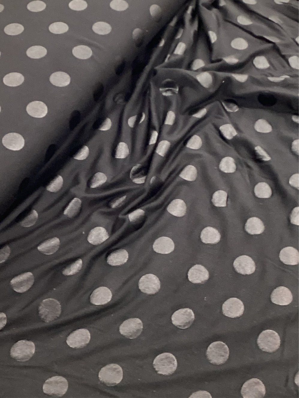 Black on Black Spot | Jersey Fabric - 1 Metre