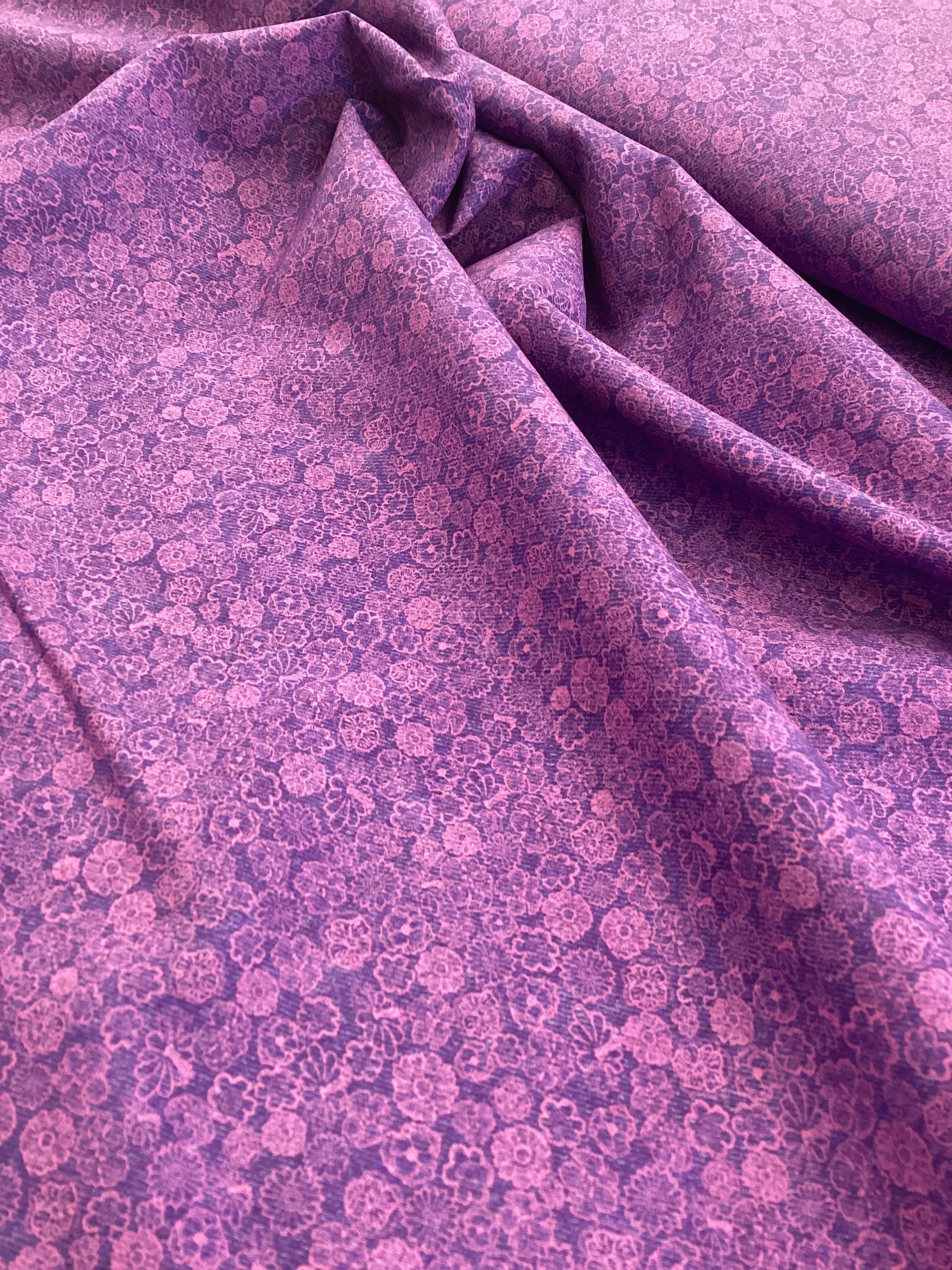 Purple Flowers | Fabric - 1 Metre