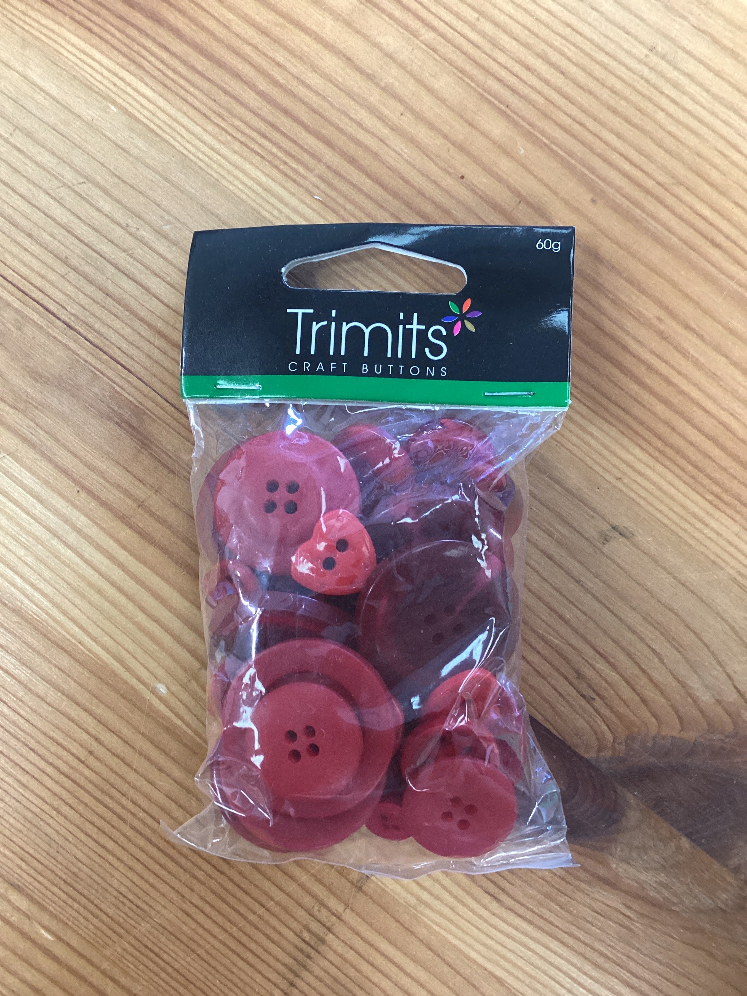 Trimits Craft Buttons Red