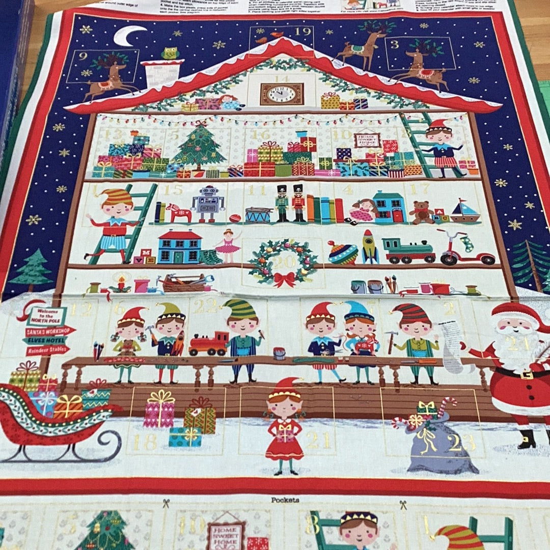 Santa's Workshop Advent Calendar Panel XP070 | Makower 2227