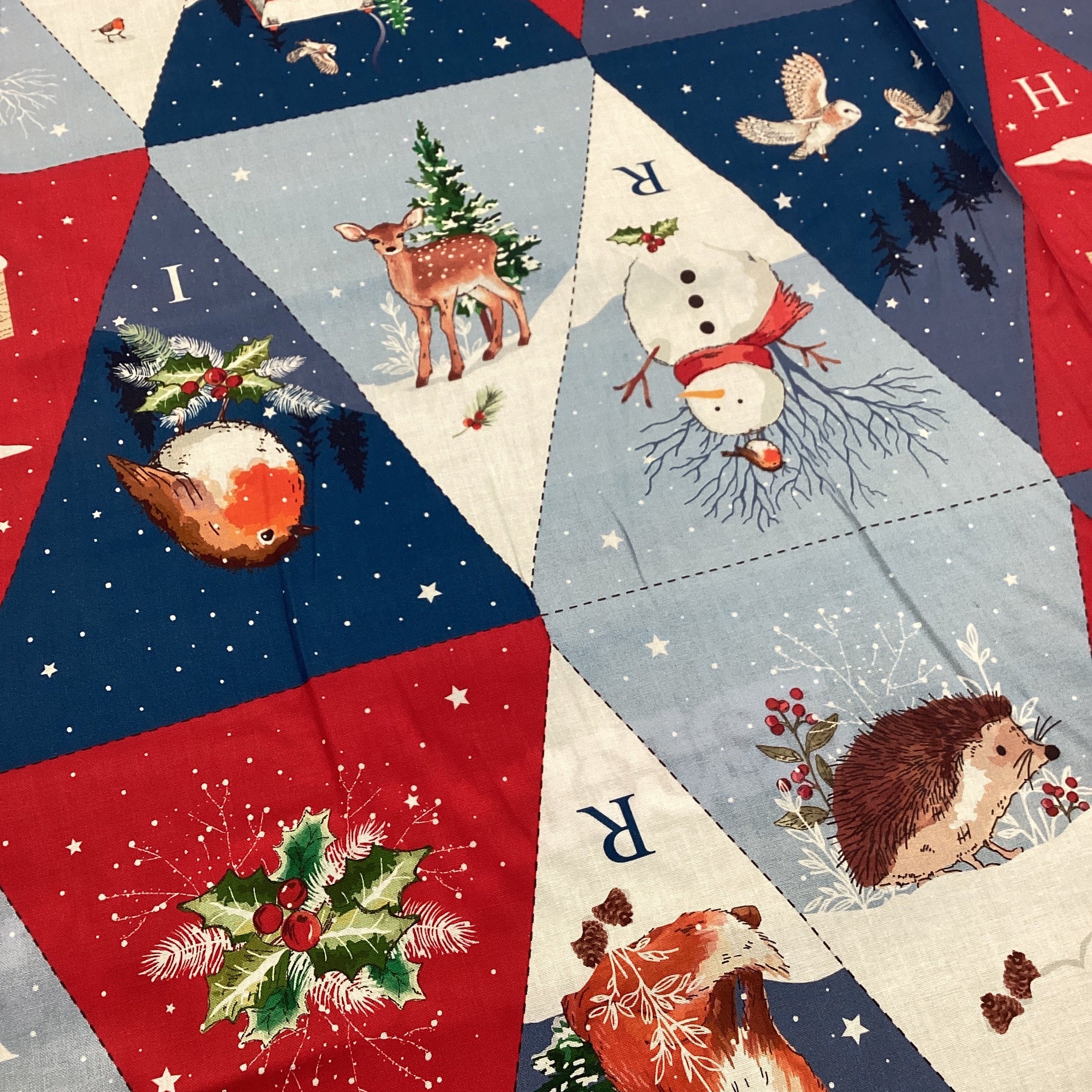 XP054 Christmas Eve Bunting Panel 81790 | Nutex