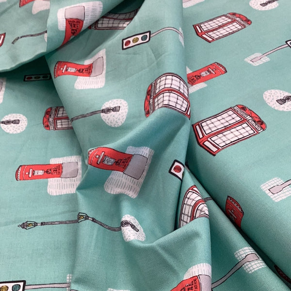 Streetlife by Jessica Hogarth STLF1104 Teal | Dashwood Studio - 1/2 metre