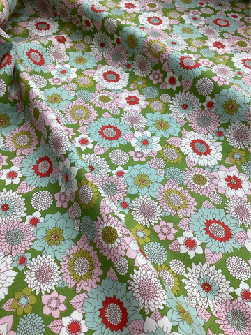 Tilda Fabric Lemontree Collection- Boogie Flower-Green - per 50cm Tilda 013