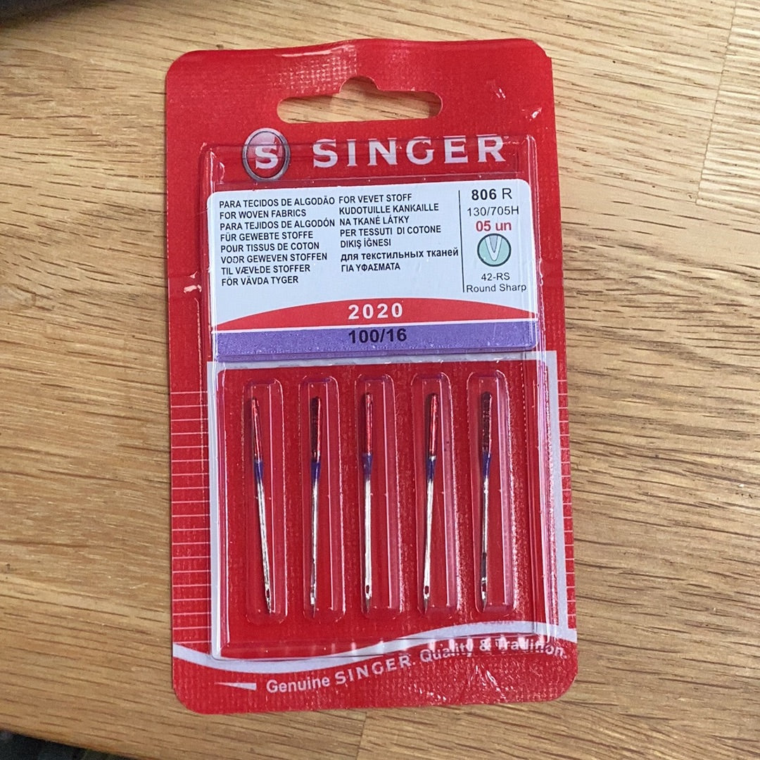 Singer Needles for Woven Fabrics (2020) 100/16