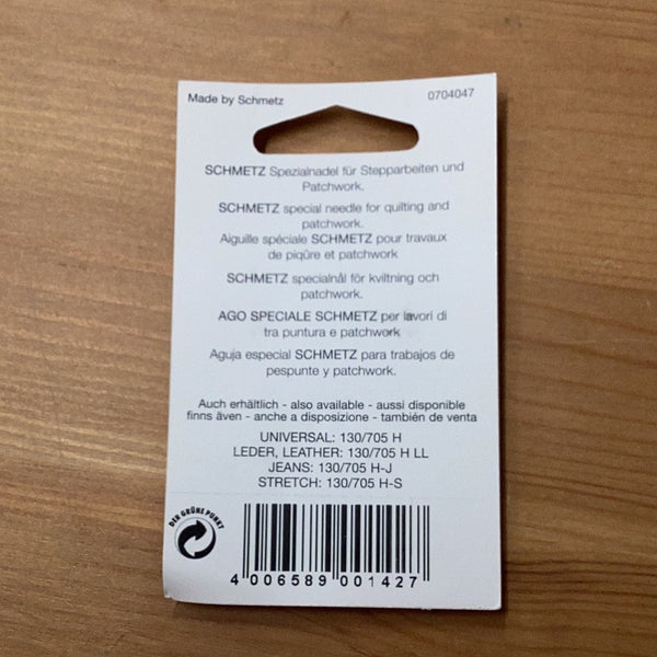 Schmetz Stepp-Nader Quilting Needle 130/705 H-Q 90/14