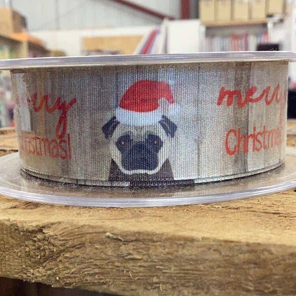Merry Christmas Dog Ribbon | Per Metre