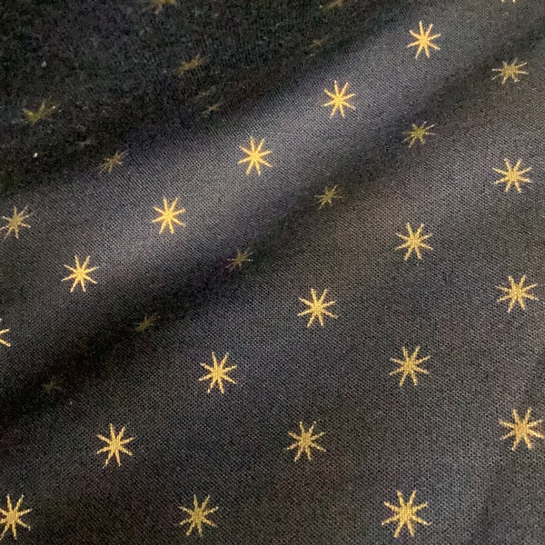 Starlight -Navy with Gold Stars | stoffabrics #MS18-02 - 1/2 metre