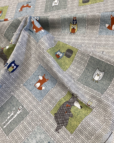 Woodie Winterland -Woodland Creatures on Grey | Stoffabrics #MCS16-112 - 1/2 metre
