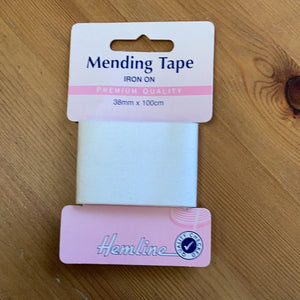 Hemline Iron-On Mending/Repair Tape 100cmx38mm: White