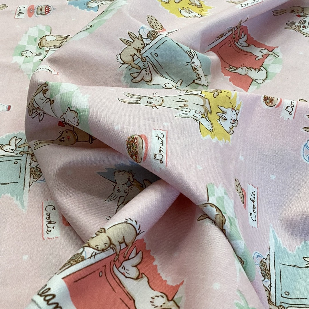 Bunies & Cream C6020 Pink -Penny Rose Fabrics - Last Piece