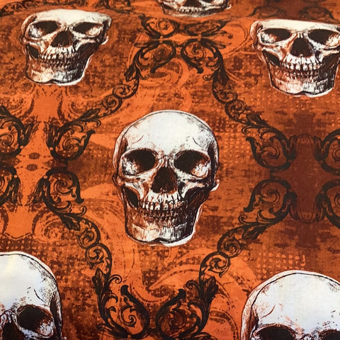 CP68246 Spooky Skulls Fabric -Orange | Baxter Mill Archive